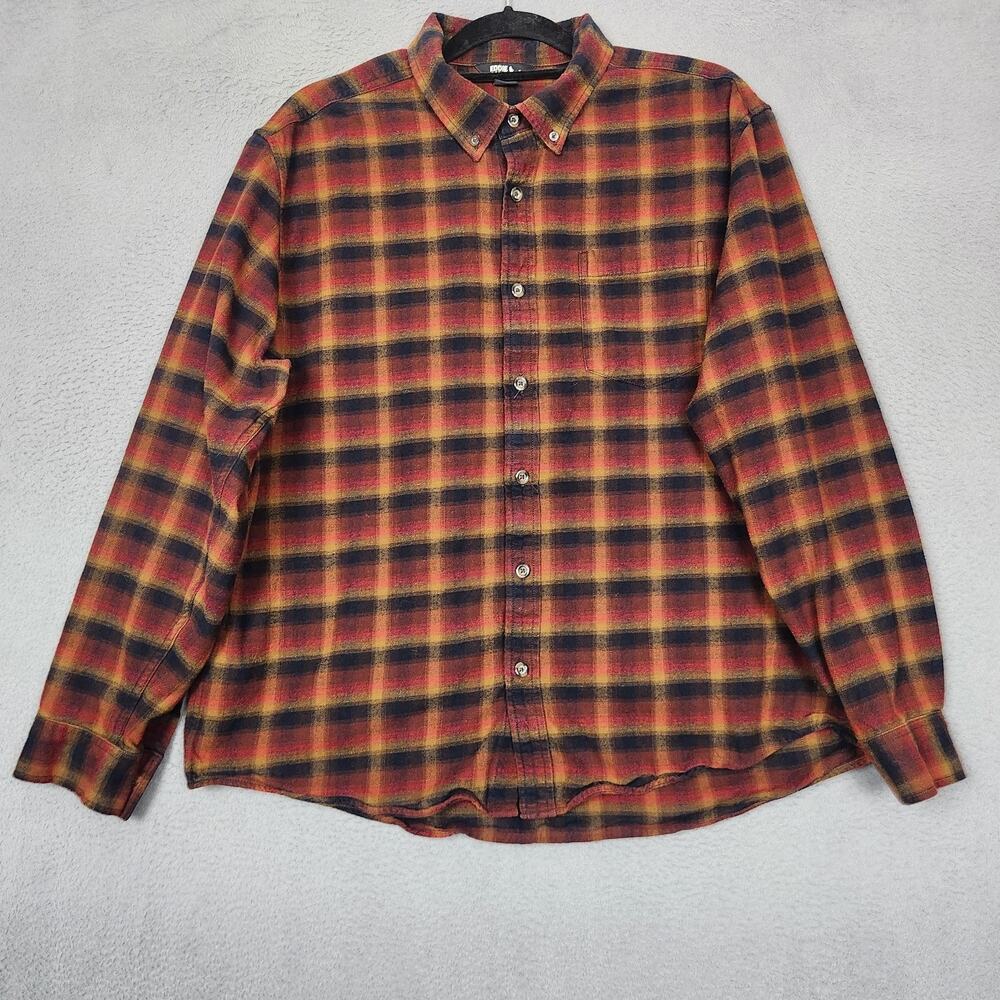 Eddie Bauer Shirt Mens XL Multicolor Plaid Flannel Button Down Casual Outdoors